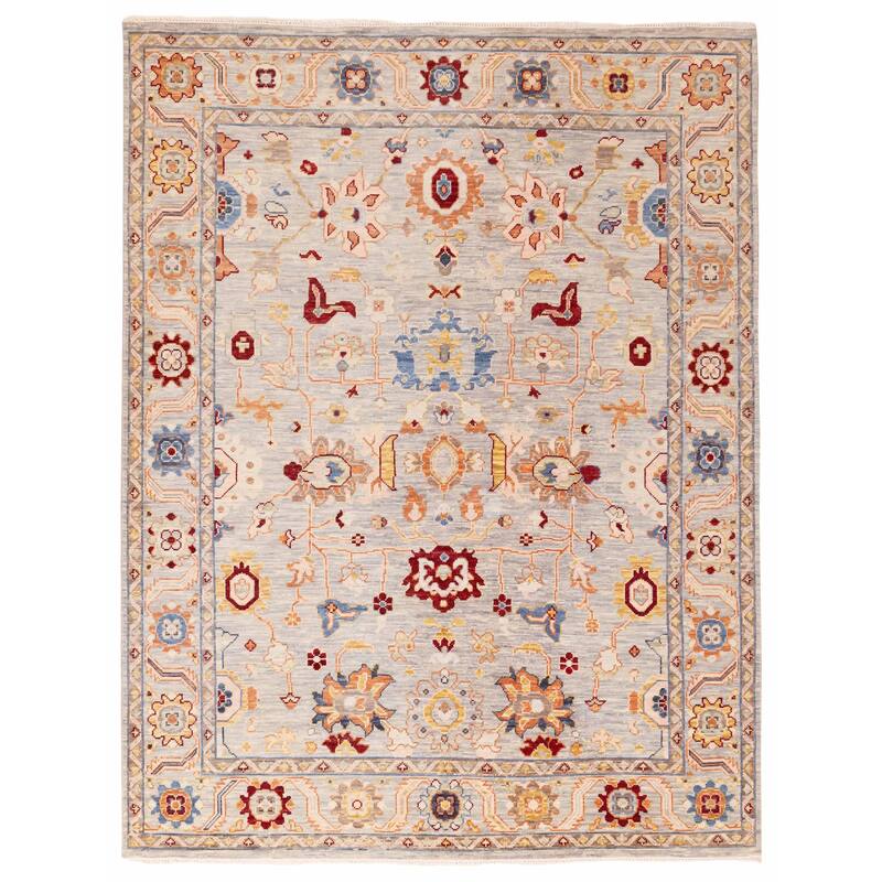 ECARPETGALLERY Hand-knotted Modern Oushak Light Blue Wool Rug - 7'11 x 10'3