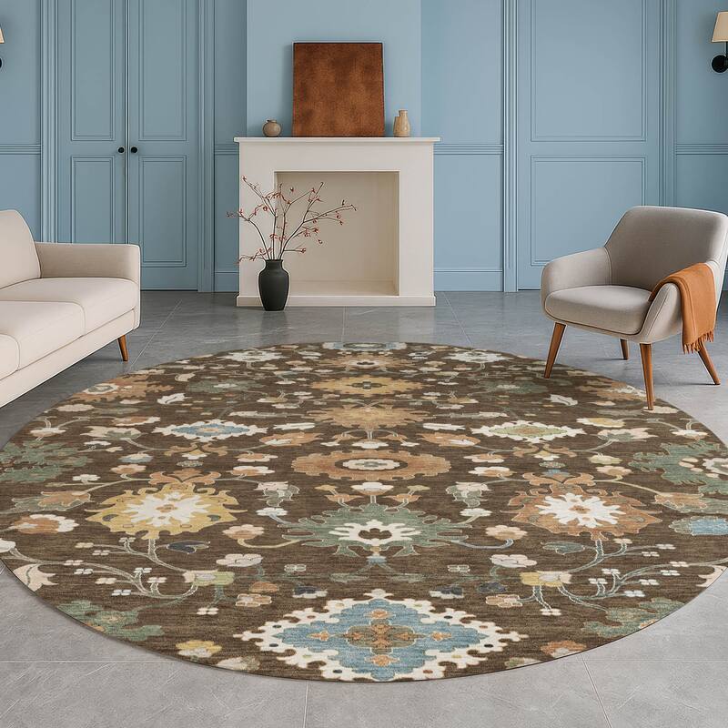 Machine Washable Indoor/ Outdoor Traditional Marci Chantille Rug