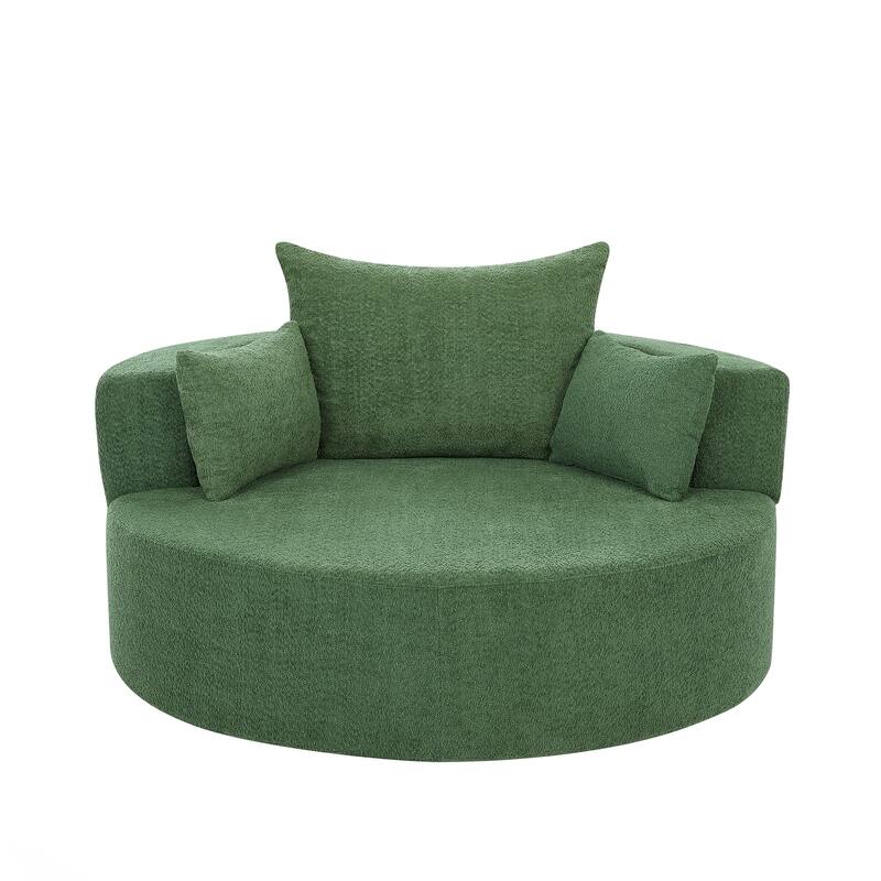 360° Swivel Chair Accent Barrel Chair Swivel Round Sofa Chair with 3 Removable Pillows for Living Room, Bedroom