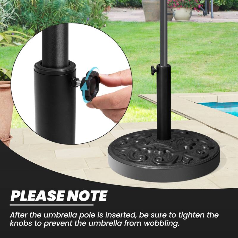 Round Outdoor Patio Market Umbrella Base Holder Filled with Concrete Cement for Table Umbrella