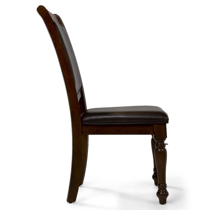 Roke Traditional Cherry Solid Wood 7-Piece Expandable Dining Table Set by Furniture of America