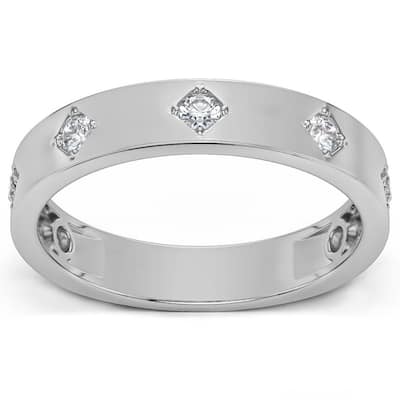 1/4Ct Diamond Wedding Ring Anniversary Band in White, Yellow, or Rose Gold