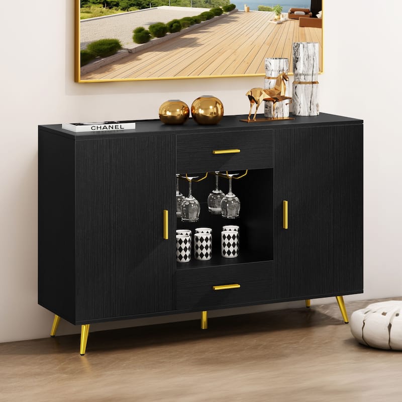 Moasis Wood Storage Sideboard Buffet Storage with 2-Drawers & 2-Doors