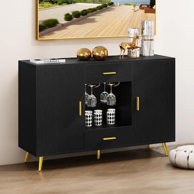 Moasis Wood Storage Sideboard Buffet Storage with 2-Drawers & 2-Doors