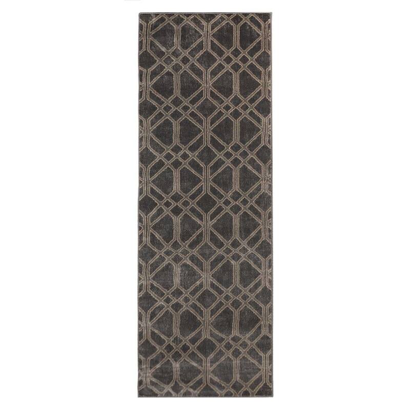 Modern Contemporary Geometric Lattice Runner or Area Rug by Superior
