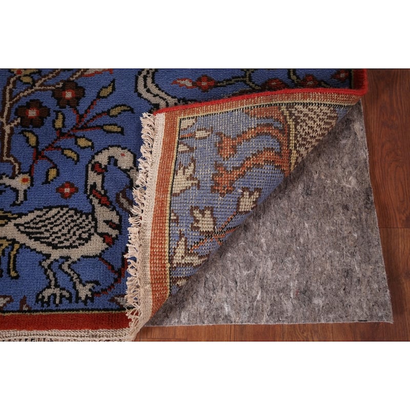 Animals Blue Design Ziegler Indian Runner Rug Handmade Wool Carpet - 2'6"x 7'11"