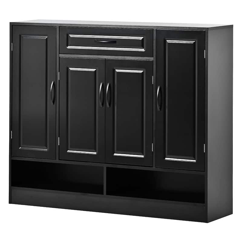 47 Inch Particle Board Modern Shoe Cabinet with Adjustable Shelves and Doors - 47" x 39" in.