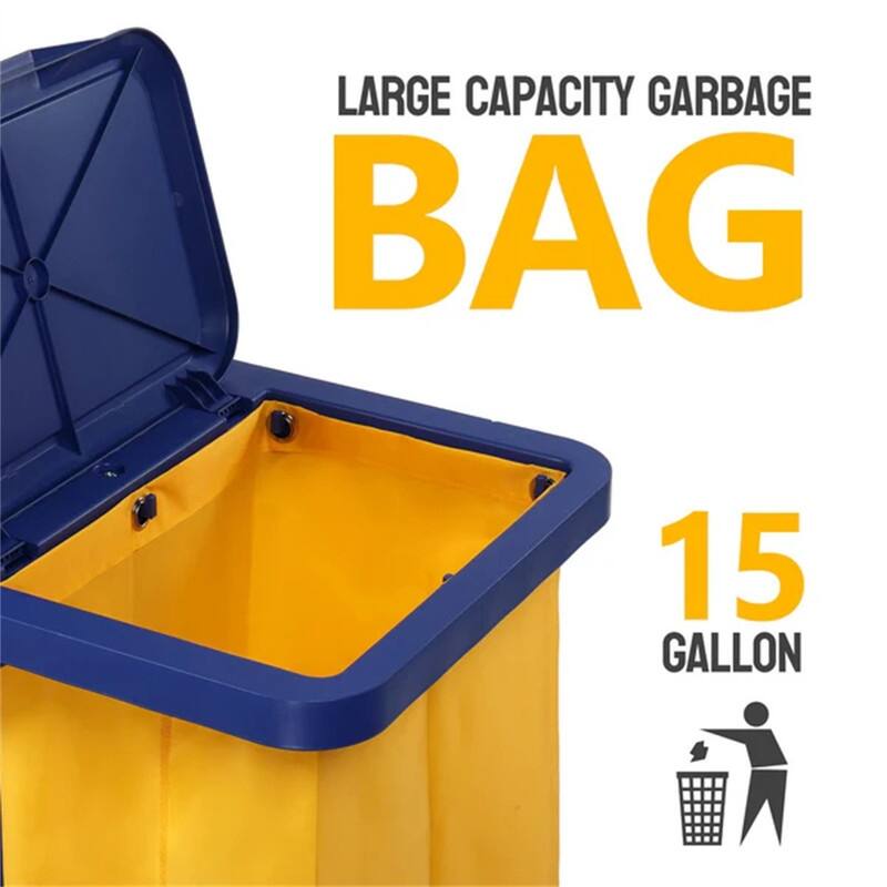 3 Tier Shelf Janitorial Cart Small 500lbs Capacity Commercial Cleaning Cart