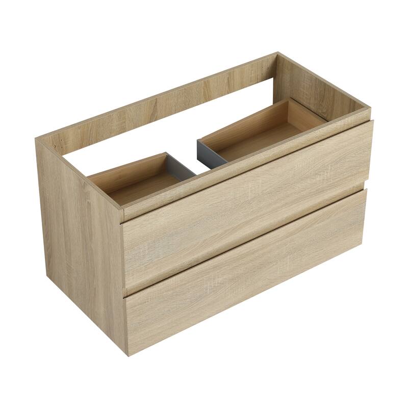 Vanity with Thick Edge Resin Sink, Soft-Close Drawers, Water-Resistant Melamine Surface (Sink and Cabinet Only)