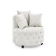 preview thumbnail 21 of 34, Velvet Upholstered Swivel Chair for Living Room, with Button Tufted Design and Movable Wheels, Including 3 Pillows