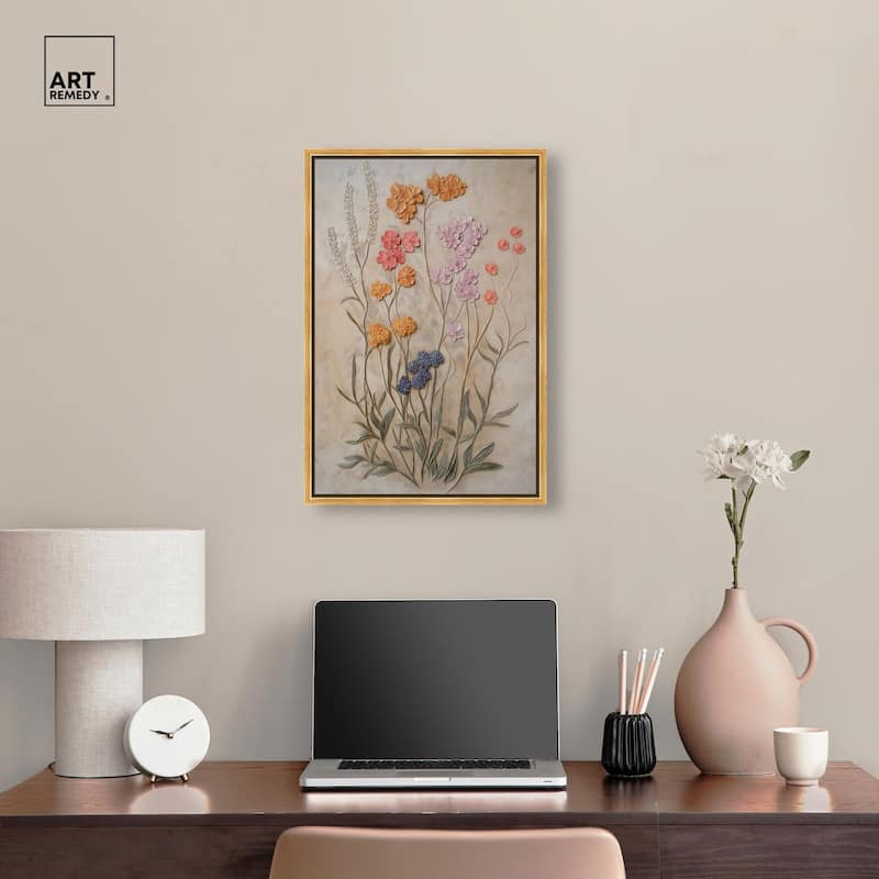 Sculpted Flora Frieze III Canvas by Art Remedy