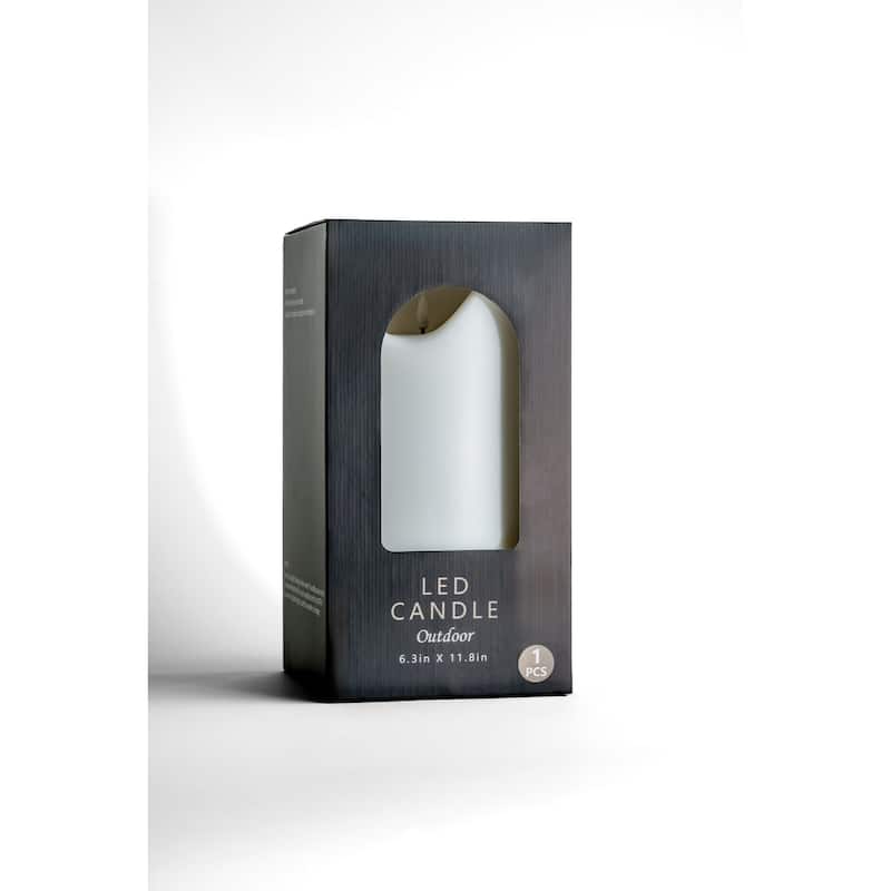 LED Lighted Medium Melted Flameless Pillar Candle - 11.75" - White