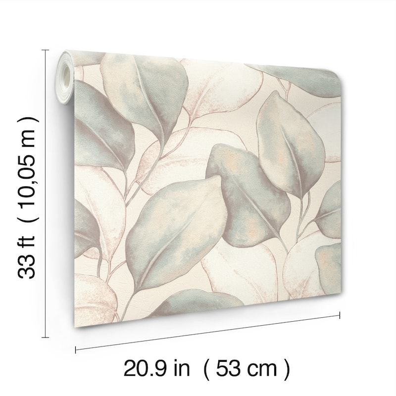 A-Street Prints Evanthe Aqua Vine Wallpaper