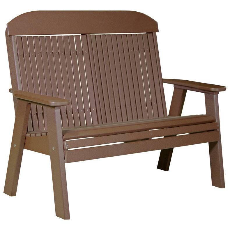Poly Lumber Classic Bench - 4' - Chestnut Brown