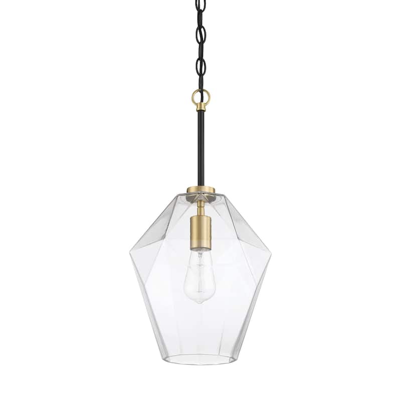 Craftmade 56992 Avante Grand 9" Wide Suspension Mini Pendant - Flat Black / Satin Brass