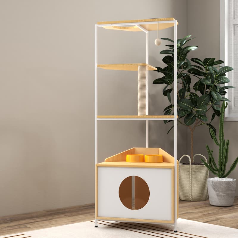 Engaging Corner Cat Tree for Maximizing Space and Fun