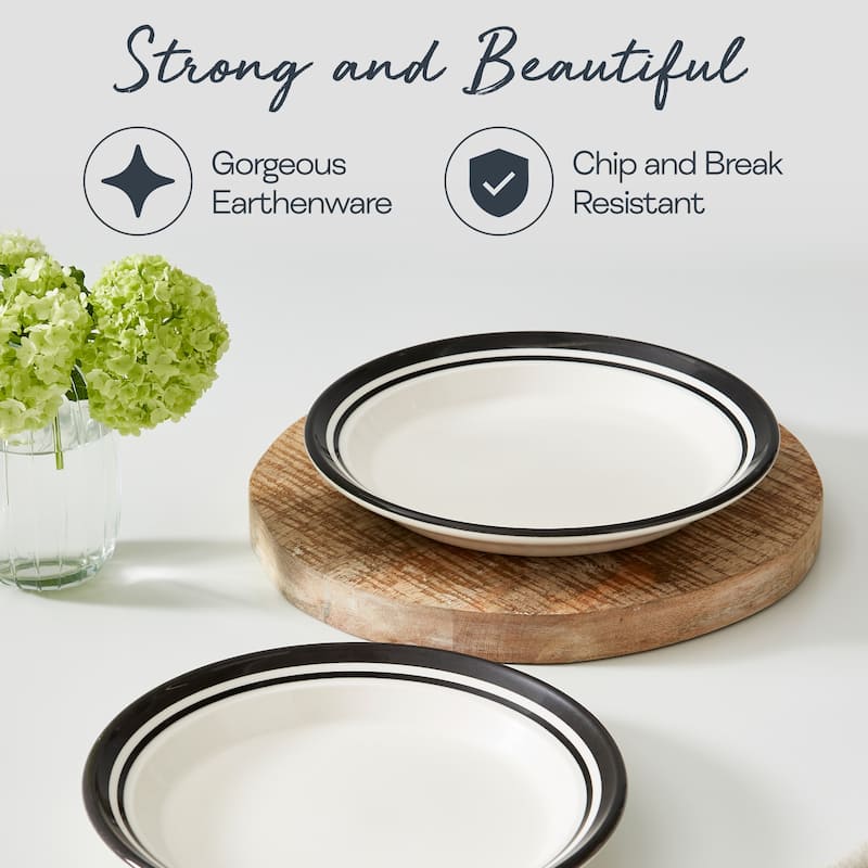 Portmeirion Set of 4 Potters Stripe Salad Plates - 8" D x 1" H