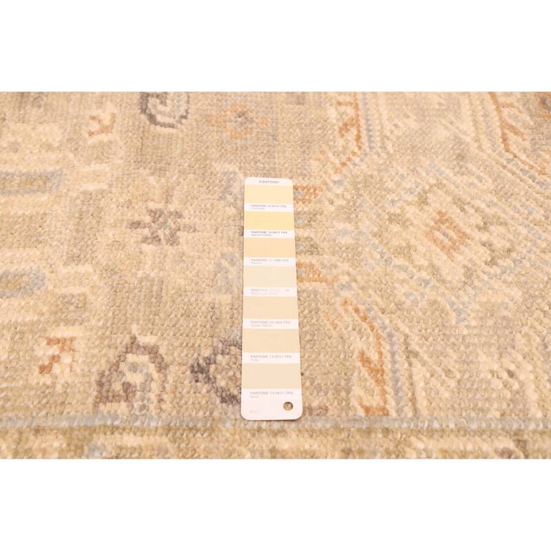 ECARPETGALLERY Hand-knotted Kavya Oushak Light Khaki Wool Rug - 8'11 x 11'8