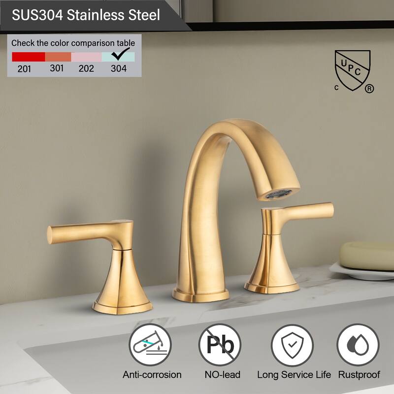 Topcraft Two Handle Bathroom Sink Faucet with Pop-Up Drainer