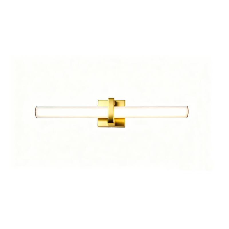 1-Light Satin Brass LED Wall Sconce With A Frosted Opal Glass Shade