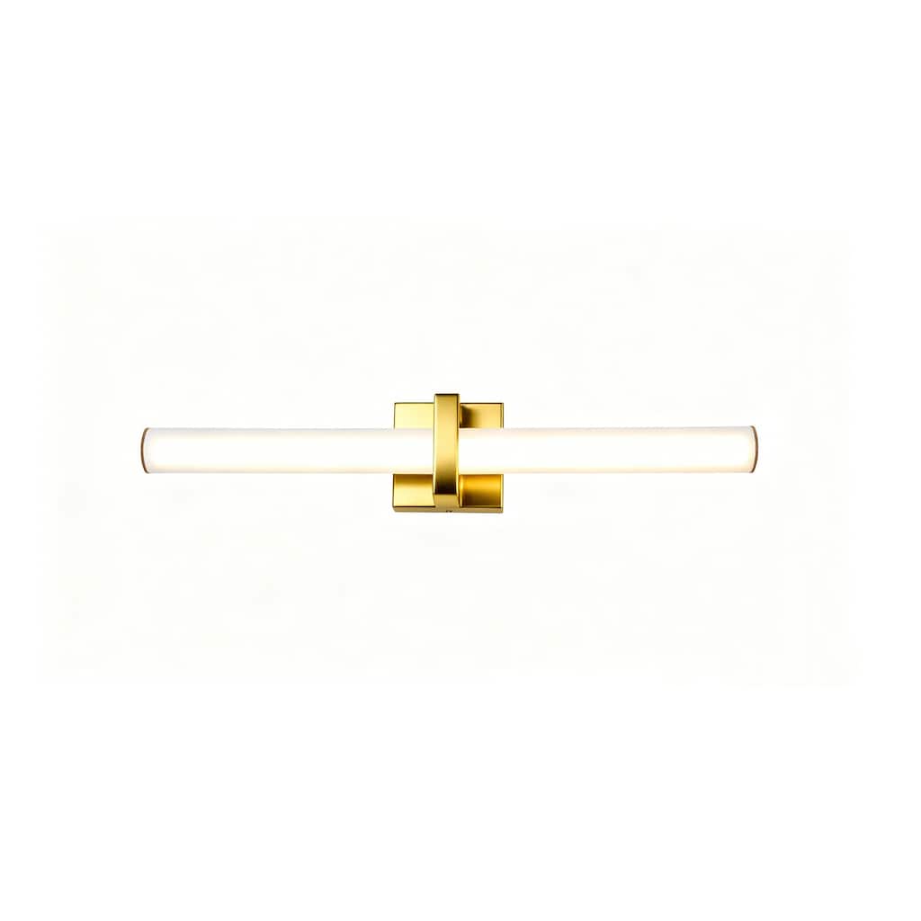 1-Light Satin Brass LED Wall Sconce With A Frosted Opal Glass Shade