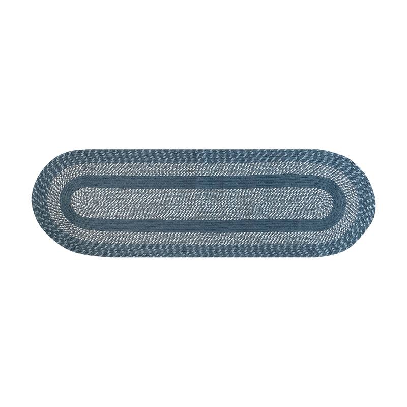 Better Trends Newport Braid Collection 100% Polypropylene Durable & Stain Resistant Double-Sided Reversible Indoor Utility Rug - 24" x 72" Runner - Slate Blue