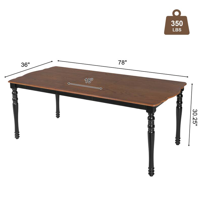 Expandable Dining Table Set For 4 To 8, Rustic Space-Saving Table With Removable Leaves,Wooden Dining Room Table