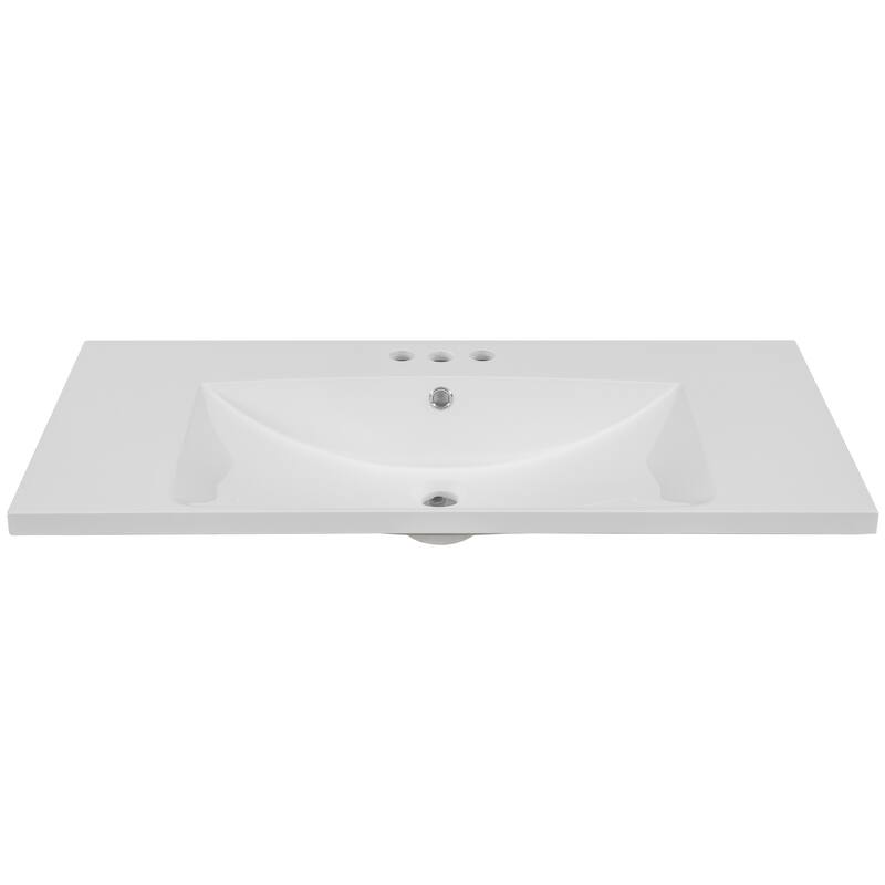 GDFStudio - Harper Caldwell 36-Inch Single Bathroom Vanity Top with Integrated Ceramic Basin - 36"
