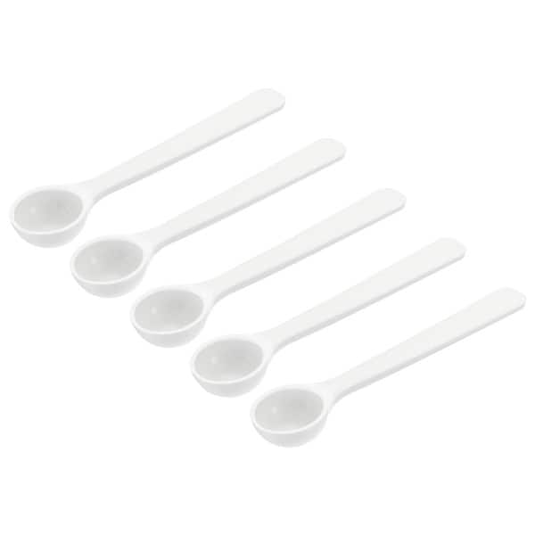 Micro Spoons 1 Gram Measuring Scoop Round Bottom Mini Spoon 50pcs - White