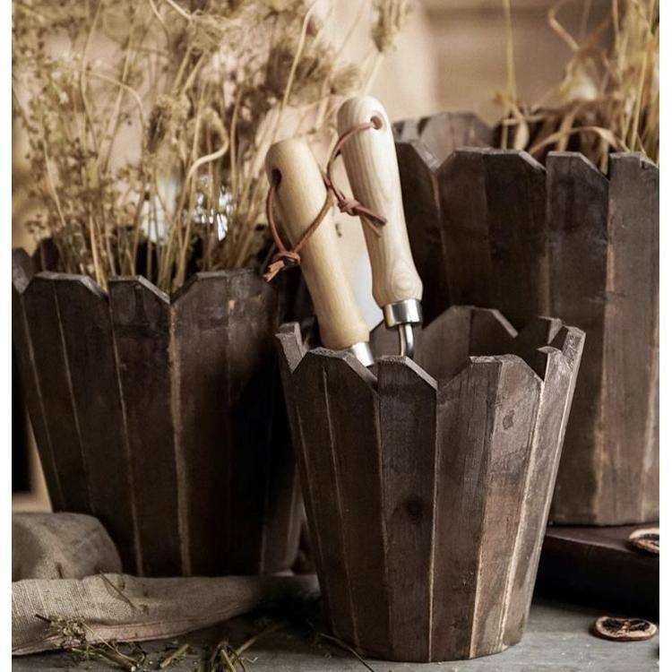 RusticReach Spliced Solid Wood Planter Round