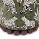 preview thumbnail 10 of 17, Dex Leopard Pattern Jacquard Upholstered Round Ottoman