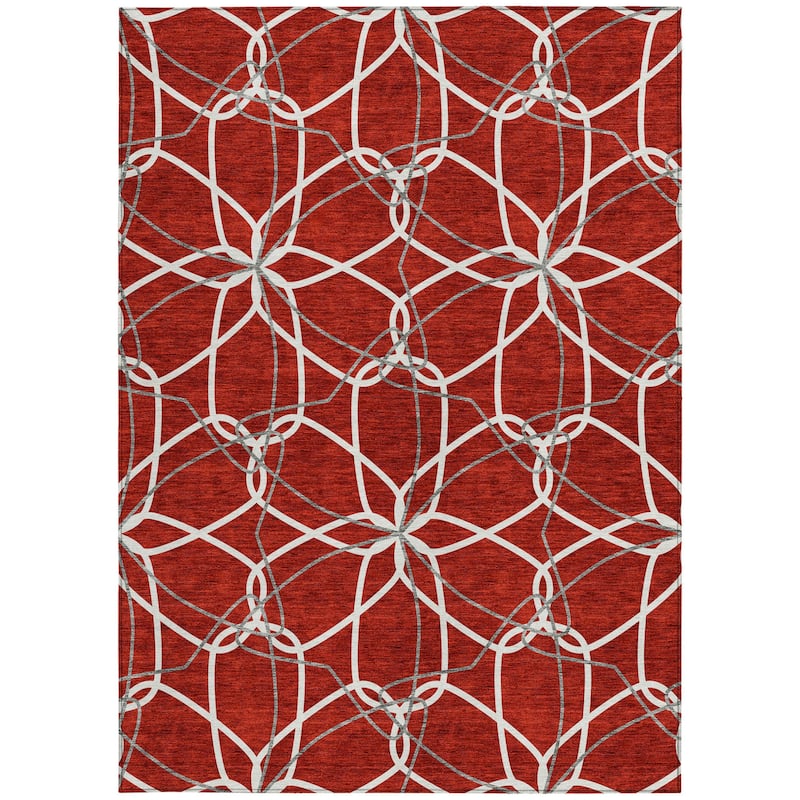 HomeRoots Geometric Modern Rectangle Outdoor Rug
