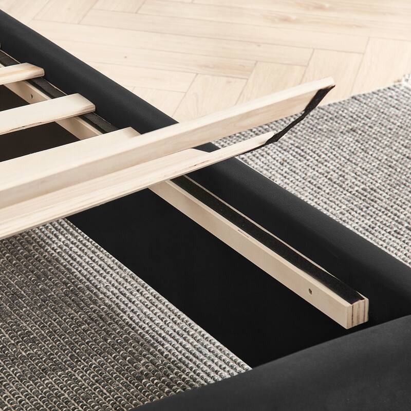 King Size Upholstered Bed Frame with Velvet Fabric