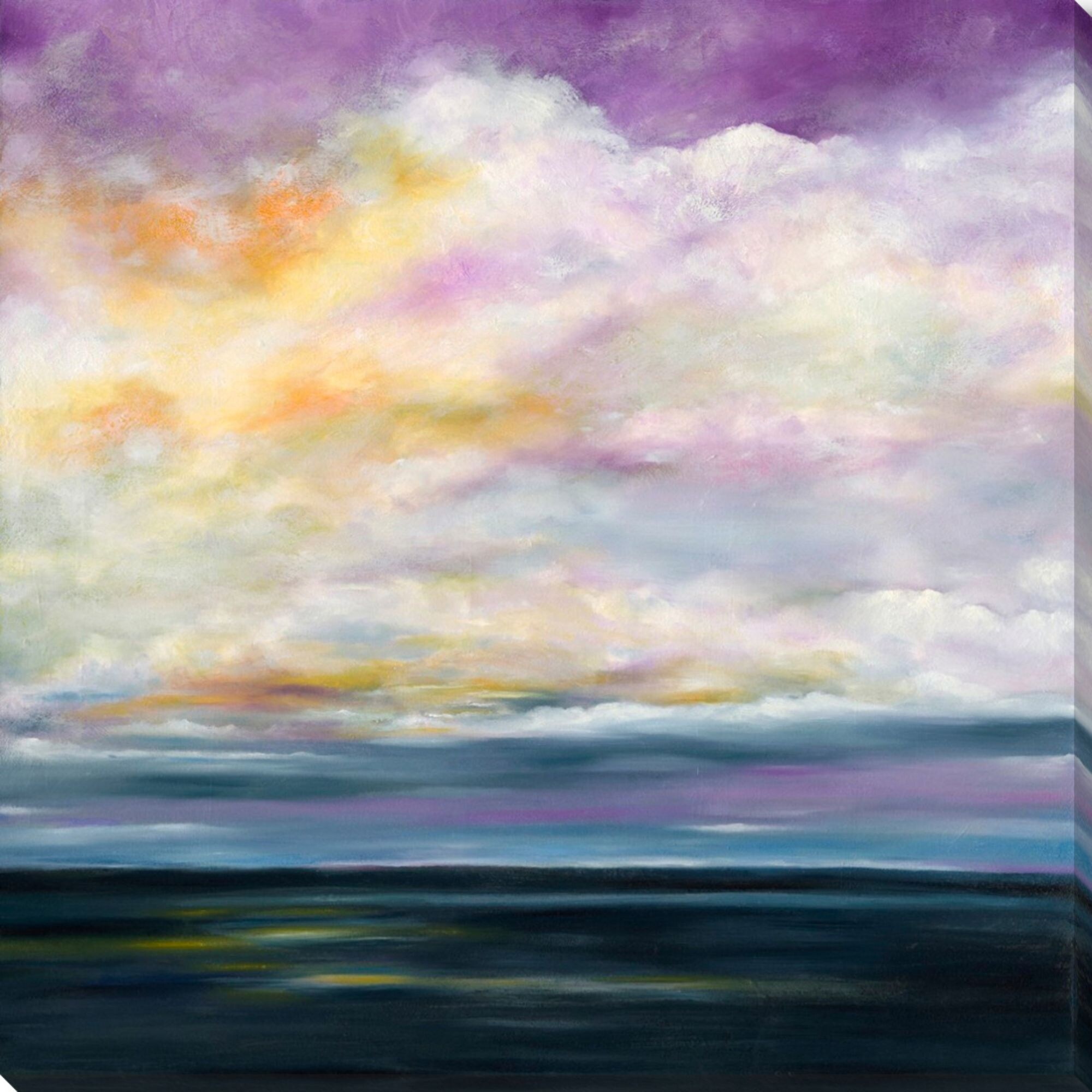 Shop Purple And Yellow Seaside Painting Square Wall Art Decor 28