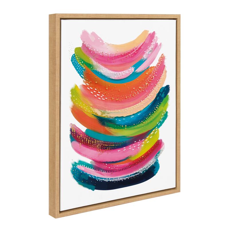 Kate and Laurel Sylvie Bright Abstract Framed Canvas By Jessi Raulet - 18x24 - Plastic - Brown