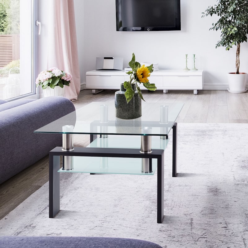 Modern Rectangle Glass Coffee Table