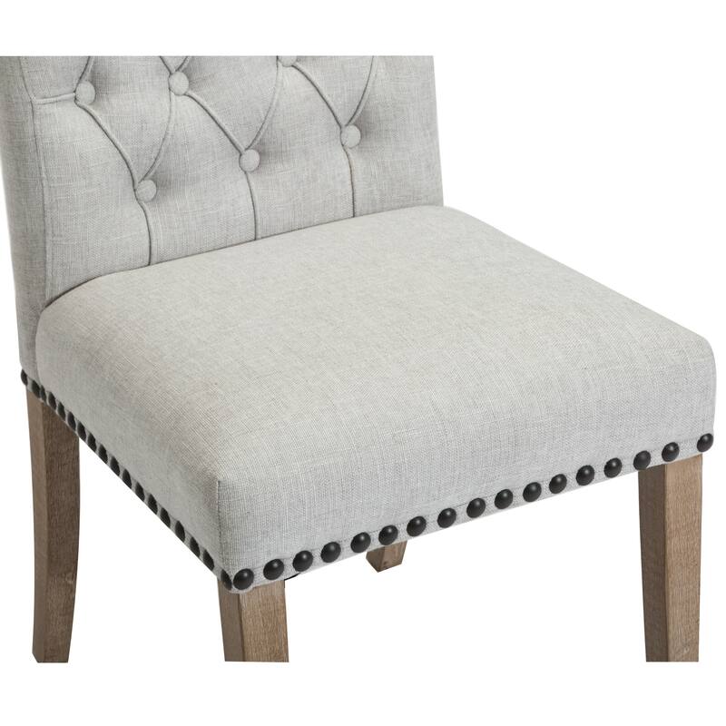 The Gray Barn Abbotsbury High Back Linen Grey Dining Chairs