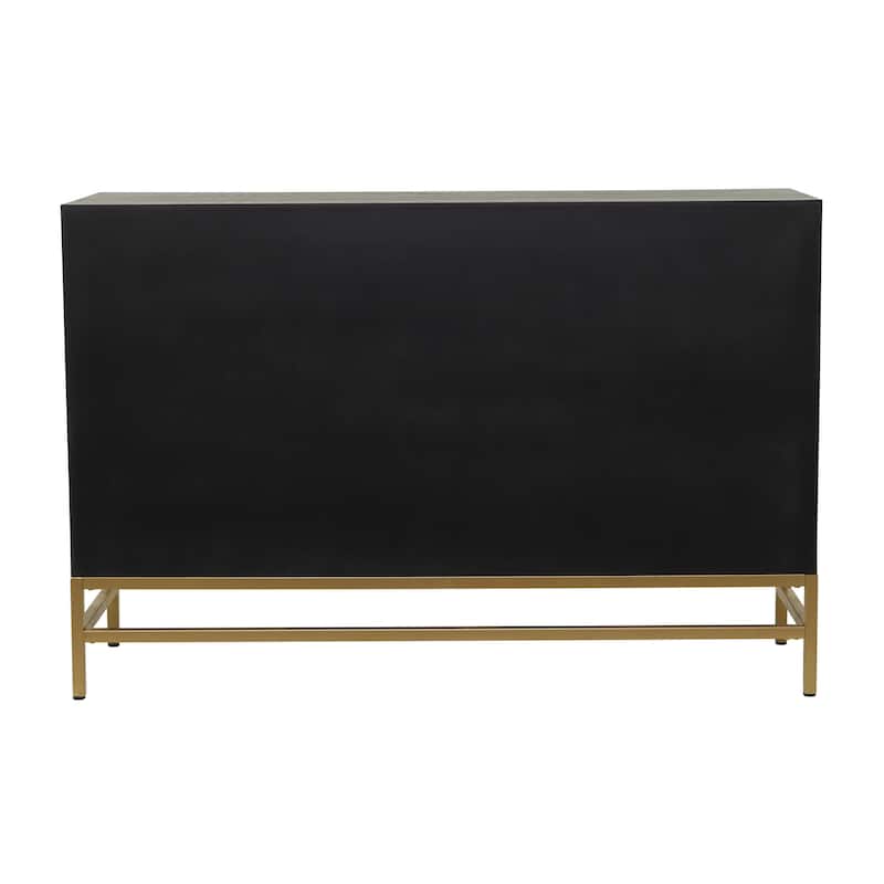 Wooden 3 Drawer Chest with Mirrored Front - Gold or Black - Roche River Decor