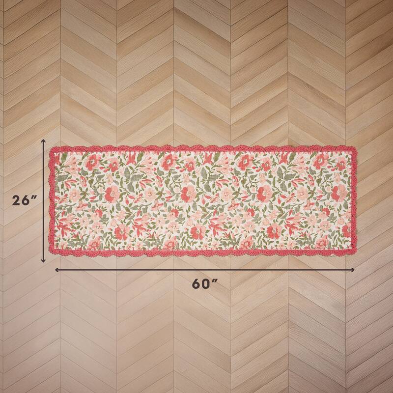 Laura Ashley Cotton Slub Crochet Border Rugs