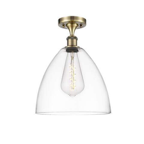 Innovations Lighting Bristol Glass - 1 Light 12" Semi-Flush Mount