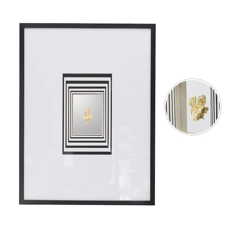 Modern Minimalist Wall Art with Roman Inspired Bust