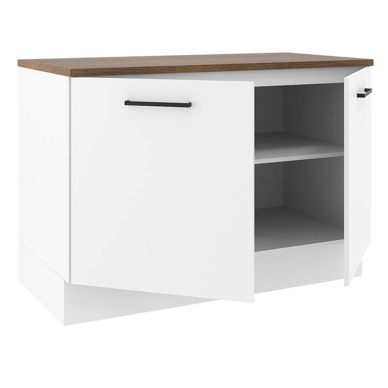 Madesa Hazel Kitchen Storage Base Cabinet 47 Inch Wide - White