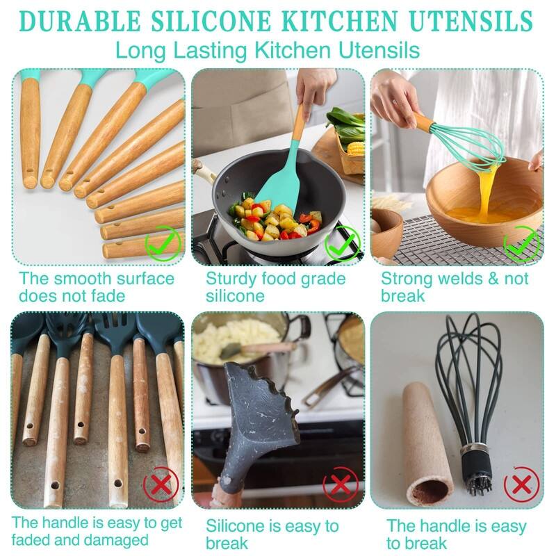 Kitchen Cooking Utensils Set, 33 pcs Non-Stick Utensils Spatula Set with Holder