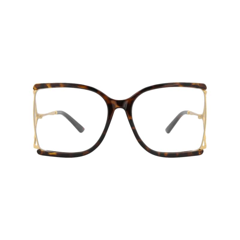 Gucci Square-Frame Injection Optical Frames - Havana Gold Transparent - Multi