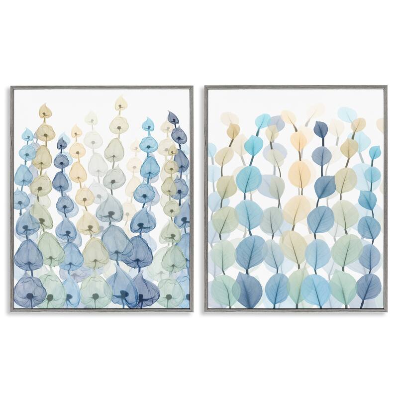 Stupell Seaweeds And Ocean Plants Blue Green Pattern Designs 2pc Multi Piece Framed Wall Art Set