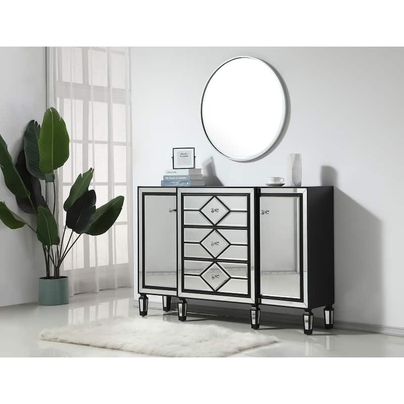 2-Door Mirrored Accent Cabinet