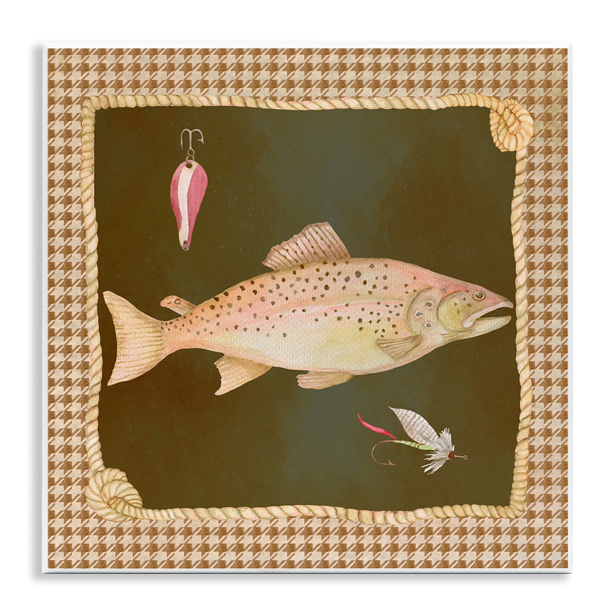 Stupell Rustic Fishing Life Wall Plaque Art Design By Lee Ann Sanders