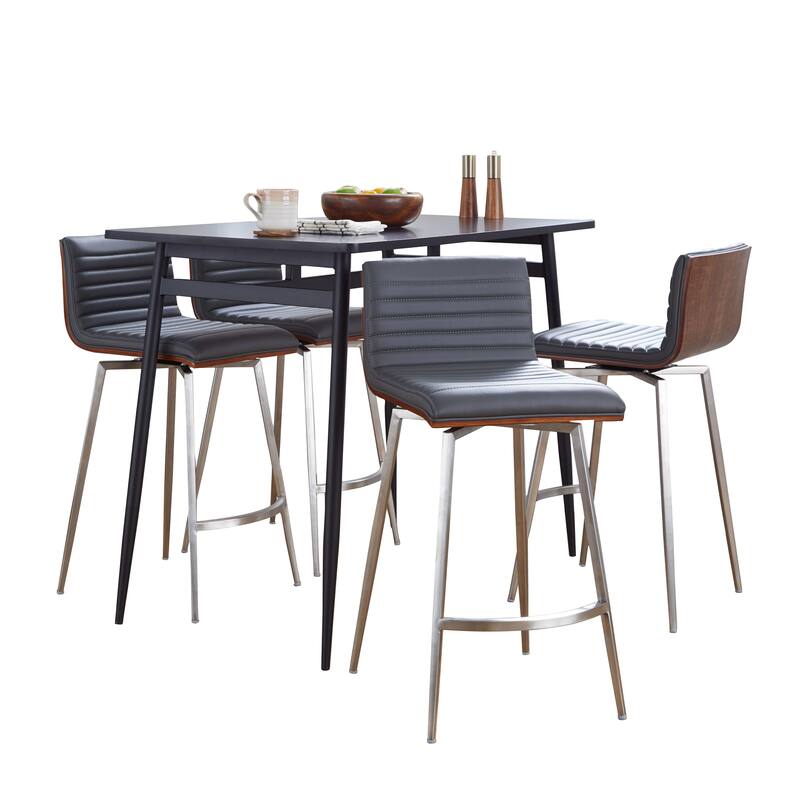 Porch & Den Naldi-Mason Swivel 5-Piece Counter Height Dining Set