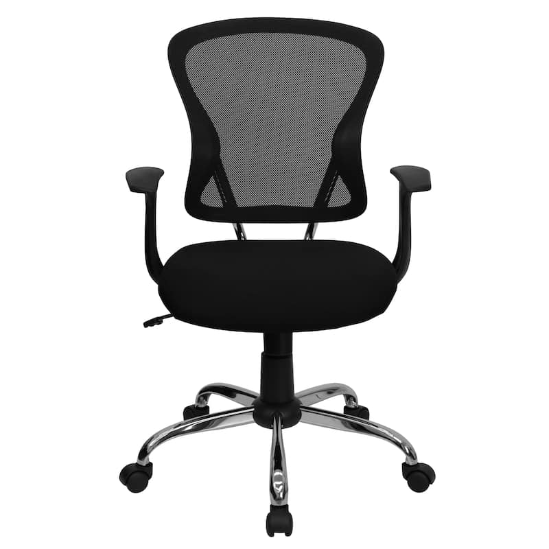 Mid-Back Mesh Swivel Task Office Chair with Chrome Base and Arms
