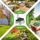 preview thumbnail 27 of 30, Gymax Garden Plant Planter Wooden Wagon Planter W/ Wheel Garden Yard - 24.5'' x 13.5'' x 24''